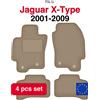 Wielganizator Tappetini in Velluto per Jaguar X-Type Estate (2001-2009) - Beige (4 pezzi) Set Tappetini Auto su Misura