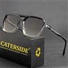 CATERSIDE Moda Punk Occhiali da sole da uomo Cornice quadrata Flat Top Doppio ponte Occhiali da sole di alta qualità Regali per feste da donna
