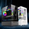 POWER TRAIN Case per Computer Desktop Power Train Fantasy, Supporta Raffreddamento a Liquido 240, Design M-ATX Senza Gambe, con Doppi Pannelli in Vetro