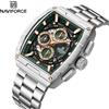 NAVIFORCE Orologio da Polso al Quarzo di Lusso Tonneau, Marca Top di Gamma, Orologio Cronografo Impermeabile da Uomo 2025 con Data Automatica