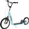 HOMCOM Monopattino HOMCOM con ruote pneumatiche grandi Ø 40 e 30 cm, manubrio regolabile in altezza, freno AV/AR, telaio in acciaio blu Ci