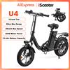 iScooter Bicicletta Elettrica Pieghevole U4 da 16 Pollici, Motore 250W, Batteria 36V10.4Ah, Autonomia 90km, 3 Velocità, Velocità Massima 25km/h, E-Bike per Pendolari Urbani