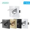BSEED Presa a Muro Impermeabile BSEED Serie E Standard UE con Coperchio, Pannello in Vetro Cristallo 16A 110V-250V