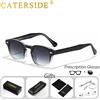 CATERSIDE Nuovi Occhiali da Sole con Montatura Retrò per Uomo, Lenti Rotonde Personalizzate, Occhiali da Vista per Donna, Occhiali da Computer per Miopia, Protezione UV400