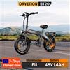 NONE DRVETION BT20 Bicicletta elettrica pieghevole Motore potente Batteria 48V14AH Bicicletta elettrica Pneumatici fuoristrada da 20 pollici Freni idraulici E-bike