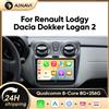 Ainavi Autoradio Ainavi per Dacia Lodgy Renault Logan 2 Sandero 2014 2015 2016 2017 2018 Wireless Carplay Android Auto Multimedia 2 Din