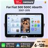 AWESAFE Autoradio da 10 Pollici con CarPlay Wireless e Android Auto per FIAT 500 500C Abarth dal 2007 al 2015, Aggiornamento Radio Auto con Manopola Rotante per il Controllo del Volume, Correzione