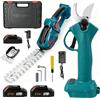 GECOFEER Set Combinato 2-in-1 per Giardinaggio, Tagliasiepi Elettrico Senza Fili 21V (Testa a Doppia Lama per Arbusti ed Erba) + Forbici Elettriche Brushless (Diametro di Taglio 25mm), Batteria Comune per