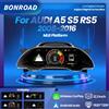 BONROAD 12.3'' 1920*720P Pannello Cruscotto Digitale LCD con Carplay Wireless e Android Auto per Audi A5 S5 RS5 2008-2016, Tachimetro Virtuale, Supporto HDMI e Navigazione GPS