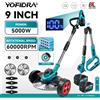 YOFIDRA Tagliaerba Elettrico Brushless da 9 Pollici 60000RPM, Decespugliatore a Batteria Regolabile per Giardino, Compatibile con Batteria Makita 21V