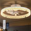 NONE Ventilatori da soffitto con luci e telecomando, ventilatori da soffitto a basso profilo da 20'', luce a LED dimmerabile moderna a montaggio a filo 3000-6000K, ventilatore da soffitto Fandelier per
