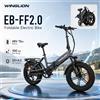PULUMA Bicicletta Elettrica Pieghevole FF/FM2.0, Batteria Rimovibile 48V15AH, Pneumatici All-Terrain 20*4 Pollici, E-Bike da Montagna per Adulti, Velocità 25km/h, Freni a Disco Idraulici a 7 Velocità,