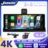 Jansite Autoradio Portatile da 10,26 Pollici con Navigazione GPS Wireless, Dashcam 4K, Registratore Video DVR e Telecamera Posteriore, Sistema Intelligente per Auto con Touchscreen, Carplay, Android