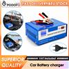 Caricabatterie per auto Podofo 130-250V 12V 24V con funzione di riparazione automatica a impulsi, avviatore e molteplici protezioni di sicurezza, spina EU, per auto, camion, moto, camper e