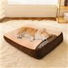 FUNNY FUZZY Cuccia ortopedica per cani e cuscino per cani, vellutata, lavabile, in memory foam, antiscivolo, per cani di taglia grande (80 x 64 x 18 cm)
