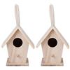 Respicefinem Casetta per Uccelli in Legno da Appendere 2 Pezzi con Design Personalizzabile Nido per Uccelli da Giardino Decorazione per Patio Esterno Riparo Sicuro per Uccelli Finitura Incompiuta per Pittura Final