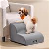 Feandrea Scaletta per Cani, 2 Gradini in Schiuma, Antiscivolo | Rampa, 40 x 40 x 30 cm, Impermeabile, per Letto, Grigio Tortora, Collezione Baddi, PPS042GD01