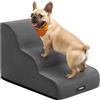 Feandrea Scaletta per Cani, 3 Gradini in Schiuma, Antiscivolo | Rampa, 57 x 40 x 40 cm, Impermeabile, per Letto, Grigio Ardesia, Collezione Baddi, PPS043GN01