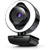 Wusvive Webcam USB con copertura privacy luce LED per streaming e riunioni | Plug and Play, luce di riempimento regolabile, streaming e riunioni,