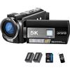 ORDRO Videocamera AE20 5K, 56 MP, visione notturna IR, zoom 18x, touch da 3 | Rotazione a 270°, Webcam, Gyro EIS, WDR, Slow Motion, Time Lapse, WiFi, per YouTube Vlogging