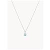 Diamanta Collana con ciondolo in oro bianco, diamanti e topazio Blue Light - Argento