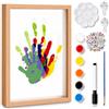 TTTWWW Kit Impronte Mani Famiglia per 4, Cornice Impronta Mani e Piedi Neonati, Kit Impronte Neonato, Impronte Mani e Piedi Neonato, Kit Impronte Famiglia, Cornice in Legno per Regalo di Famiglia