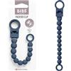 BIBS Clip portaciuccio con perline, Steel Blue | Portaciuccio | Compatibile con tutti i ciucci BIBS | Fissaggio sicuro con una mano | Evita la caduta del ciuccio