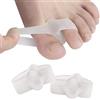 Xemz Separatori per dita in gel, 3 paia di distanziatori per dita in morbido silicone con doppio anello, separatore per dita a martello e dita sovrapposte, per allineamento delle dita dei piedi (L)
