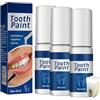 Soleneva Smalto per denti bianco, 3 pezzi, White Enamel Paint Tooth Polish, sbiancamento istantaneo dei denti, Teeth Whitening Paint per la correzione del colore, rimuove le macchie e cura dei denti bianchi