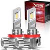 OUSHI Lampadine H11 LED, Aggiornato 600% 6500K Bianco Xenon 1:1 Mini Lampadine H8 LED con Ventola 100W 30000LM Lampadina H9 Plug and Play (2 Pezzi)