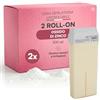 Eurocali Ricarica Ceretta Rullo all'Ossido di Zinco, Cera Depilatoria Roll On Professionale, Compatibilità Universale, Azione Lenitiva per Pelli Sensibili Contro Irritazioni e Rossori - 2 Cartucce da 100ml