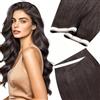 LaaVoo Extension Capelli Veri Biadesivo Genius PU Trama Marrone Moka 45cm 50g 1pcs, Capelli Remy, Leggeri e Invisibili, per Ufficio e Quotidiano #1C