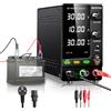 RUZIZAO Alimentazione da Laboratorio 30V 10A,Regolazione Encoder Display a 4 Cifre Alimentazione Stabilizzata Regolabile Per La Ricarica della Batteria con Interruttore di Uscita Rilevamento di Carica