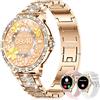 fitonyo Smartwatch Donna Diamond,1.32''Smartwatch Donna Chiamate e whatsapp,Fisiologia Femminile Cardiofrequenzimetro SpO2/Monitoraggio del Sonno/19 Allenamenti, Orologio Smart Watch per iOS Android