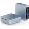 Glorlin Mini PC AMD Ryzen 5 3501U(fino a 3,7 GHz)16 GB DDR4, SSD M.2 512 GB | Mini computer desktop con Windows 11 Pro per uso ufficio/scuola/azienda, WiFi 6, Bluetooth 5.3