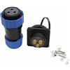 HangTon HE29 - Connettore a 3 pin 45 Amp impermeabile IP68 circolare aviazione femmina cavo spina + maschio montaggio a pannello presa