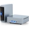 Glorlin Mini PC, AMD Ryzen 5 3501U(fino a 3,7 GHz) 8 GB DDR4 SSD M.2 256 GB | mini computer desktop con Windows 11 Pro per ufficio/scuola, WiFi 6, Bluetooth 5.3