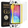 iVoler Opaco Pellicola Vetro Temperato Compatibile con Nintendo Switch OLED, Strumento di Installazione Incluso, Antiriflesso Opaca Pellicola Protettiva Protezione Anti Graffi, Senza Bolle, 2 Pezzi