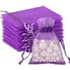 G2PLUS 50PCS Viola Sacchetti Organza,7x9CM Sacchetti Organza Regalo | Sacchettini Confetti con Coulisse per Matrimonio,Compleanni,Caramella Gioielli e Comunioni
