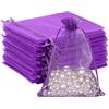 G2PLUS 50PCS Viola Sacchetti Organza,13x18CM Sacchetti Organza Regalo | Sacchettini Confetti con Coulisse per Matrimonio,Compleanni,Caramella Gioielli e Comunioni