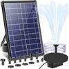 Biling Pompa solare per laghetto Biling da 7,5 W con filtro, 300 l/h con tubo flessibile da 1,5 m, cavo da 3 m, 10 ugelli per laghetto da giardino fai da te, vasca per uccelli, fontana solare, gioco d'acqua