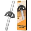 Preciva Goniometro Angolare 0-180° Acciaio Inox con Righello 30cm - Strumento Essenziale per Falegnameria e Misurazioni Precise