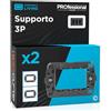 Eurocali Supporto per Placca Rettangolare 3 Moduli per Frutti Interruttori Cassette | Compatibile con BTicino Livinglight - Confezione da 2 Colore Grigio