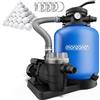 MONZANA® Filtro per Piscina a 7 Vie 11.000 L/h Serbatoio 30L Valvola 7 Vie Sfere Filtranti da 700g
