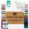 Utopia Bedding Topper Lenzuolo con Angoli - 200x200cm - Bianco | Microfibra di Poliestere Spazzolato - Lenzuolo Sotto con Angoli Elasticizzato - Tasche 15cm