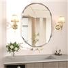 NEUWEABY Specchio da bagno da parete, 50 x 71 cm specchio da bagno con bordo smussato irregolare, specchio da parete con bordo smussato, specchio decorativo da parete senza cornice