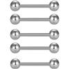 FECTAS 5 Piercing alla Lingua 12mm 14mm 16mm 18mm Lunghezza Asta Set capezzolo Piercing in Acciaio Chirurgico