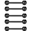 FECTAS 5 Piercing alla Lingua 12mm 14mm 16mm 18mm Lunghezza Asta Set capezzolo Piercing in Acciaio Chirurgico