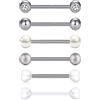 Vcmart 16mm Piercing Lingua 14G Acciaio Inossidabile Metallo Barbells Cuore Stella Barre di Lingua Gioielli