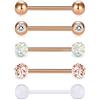 Vcmart 16mm Piercing Lingua 14G Acciaio Inossidabile Metallo Barbells Cuore Stella Barre di Lingua Gioielli